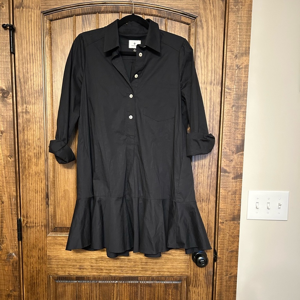 Tuckernuck Black Callahan Poplin Dress-Sz Small